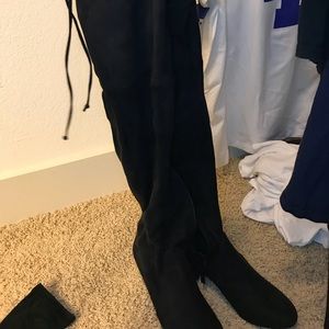 Women black suede over the knee boots Sz 8